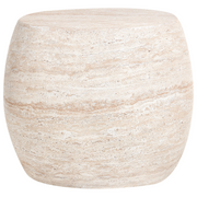 Petra End/Side Table in Fiberstone Barrel Shape Design