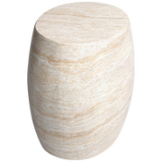 Petra End/Side Table in Fiberstone Barrel Shape Design