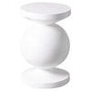 Pillar End/Side Table in Fiberstone Hourglass Design for Indoor and Outdoor