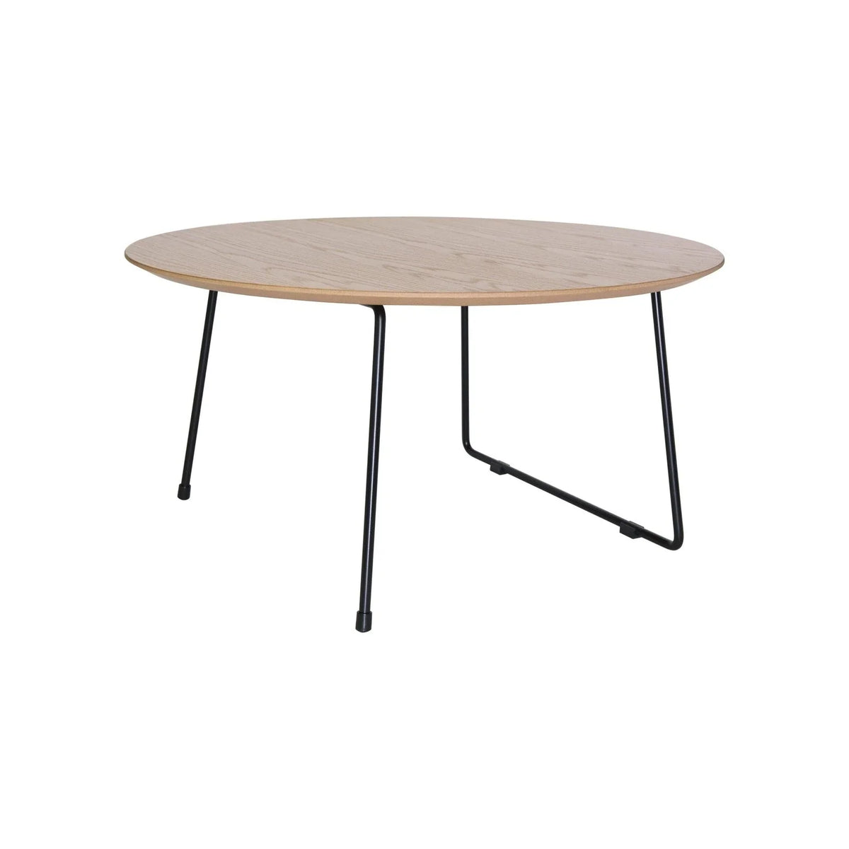 Pemborke Round Coffee Table with Oak Wood Tabletop in Iron - Elax Furniture