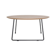 Pemborke Round Coffee Table with Oak Wood Tabletop in Iron - Elax Furniture