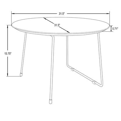 Pemborke Round Coffee Table with Oak Wood Tabletop in Iron - Elax Furniture