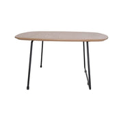 Pemborke Square Coffee Table with Oak Wood Table Top and Iron Frame - Elax Furniture
