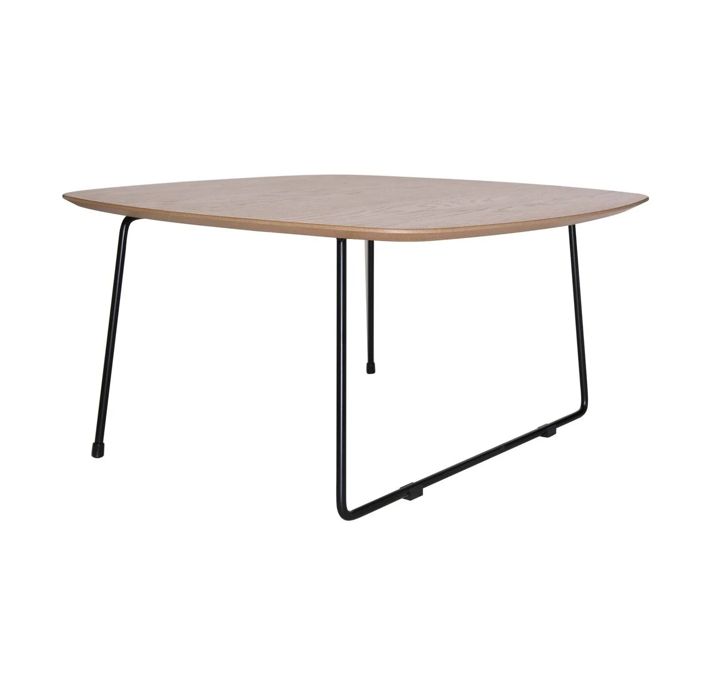 Pemborke Square Coffee Table with Oak Wood Table Top and Iron Frame - Elax Furniture