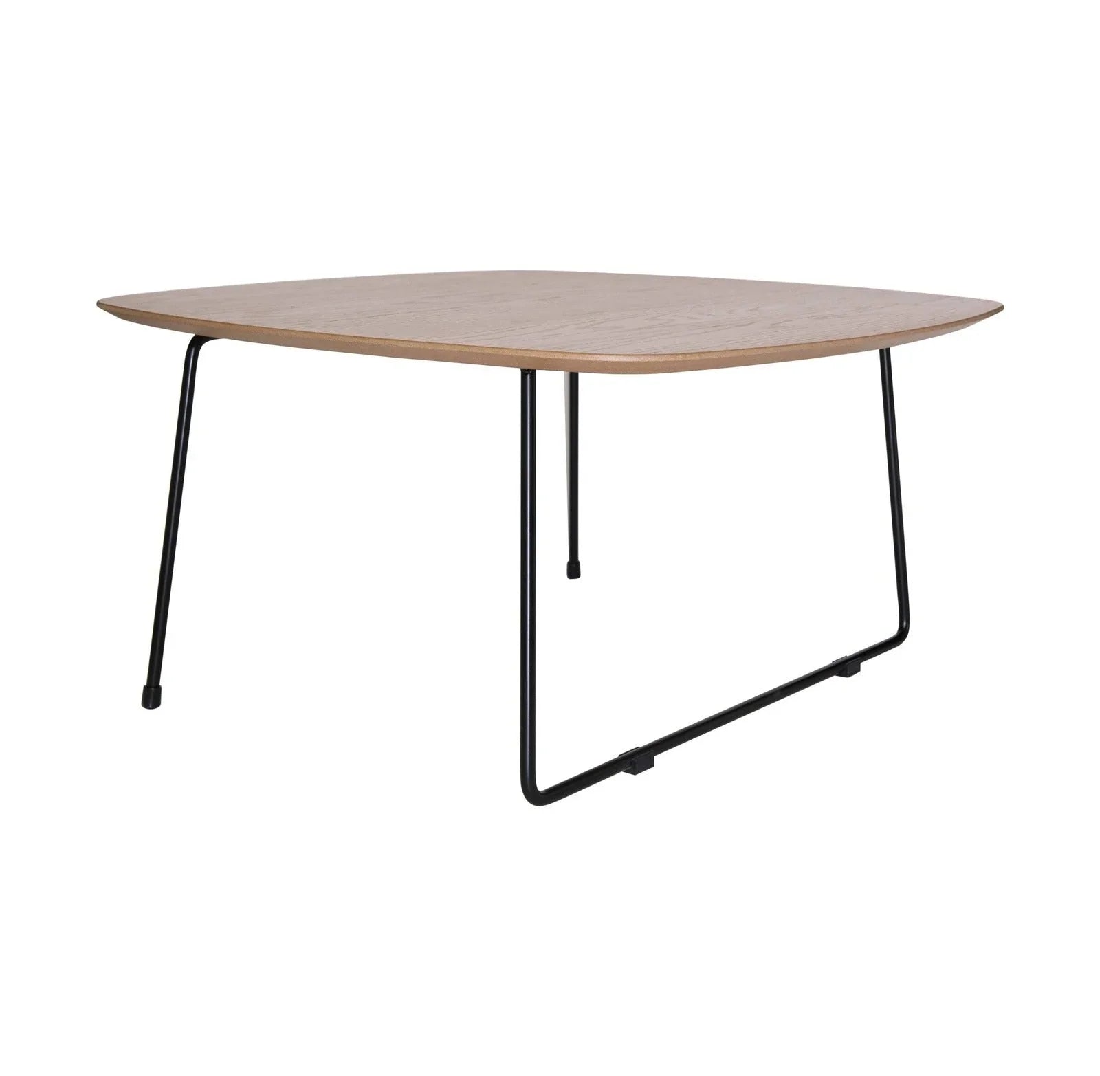 Pemborke Square Coffee Table with Oak Wood Table Top and Iron Frame - Elax Furniture