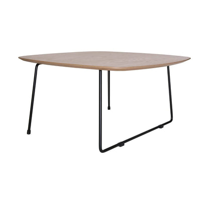 Pemborke Square Coffee Table with Oak Wood Table Top and Iron Frame - Elax Furniture