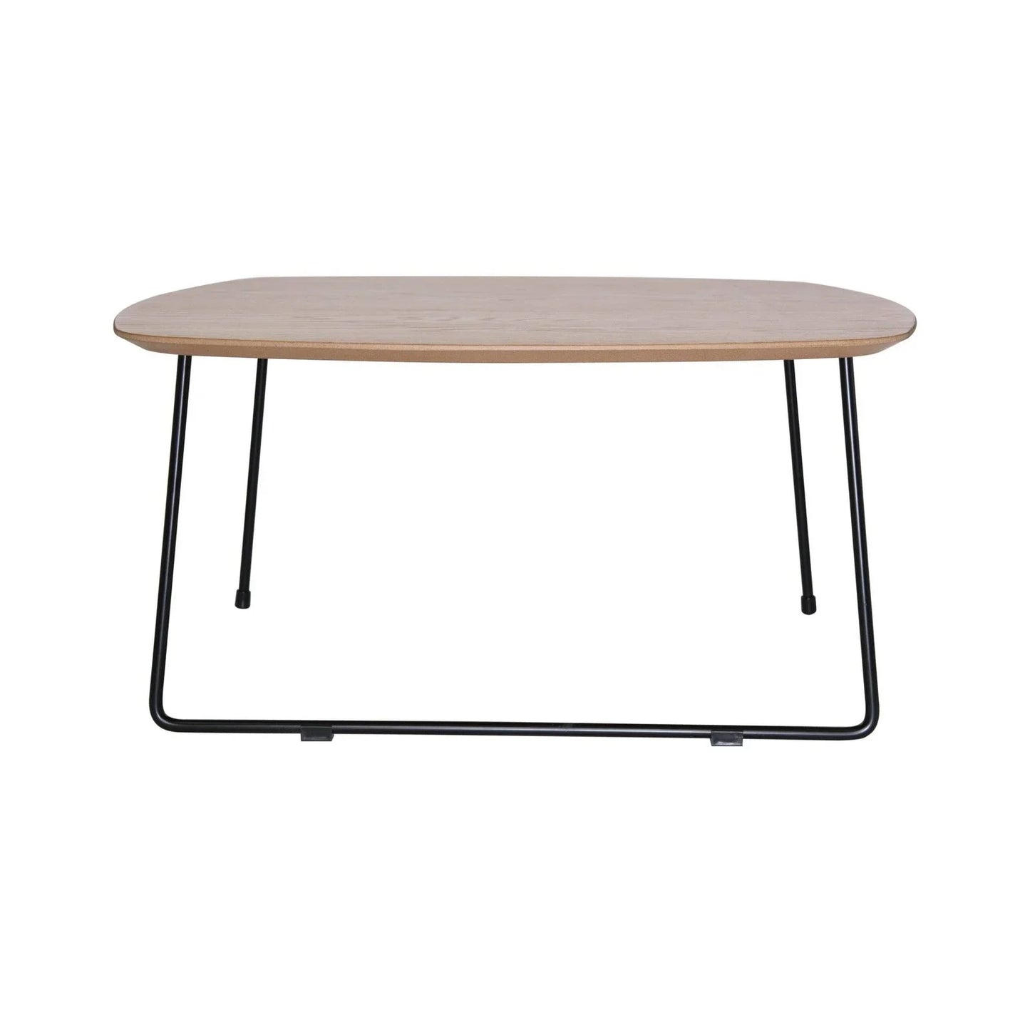 Pemborke Square Coffee Table with Oak Wood Table Top and Iron Frame - Elax Furniture