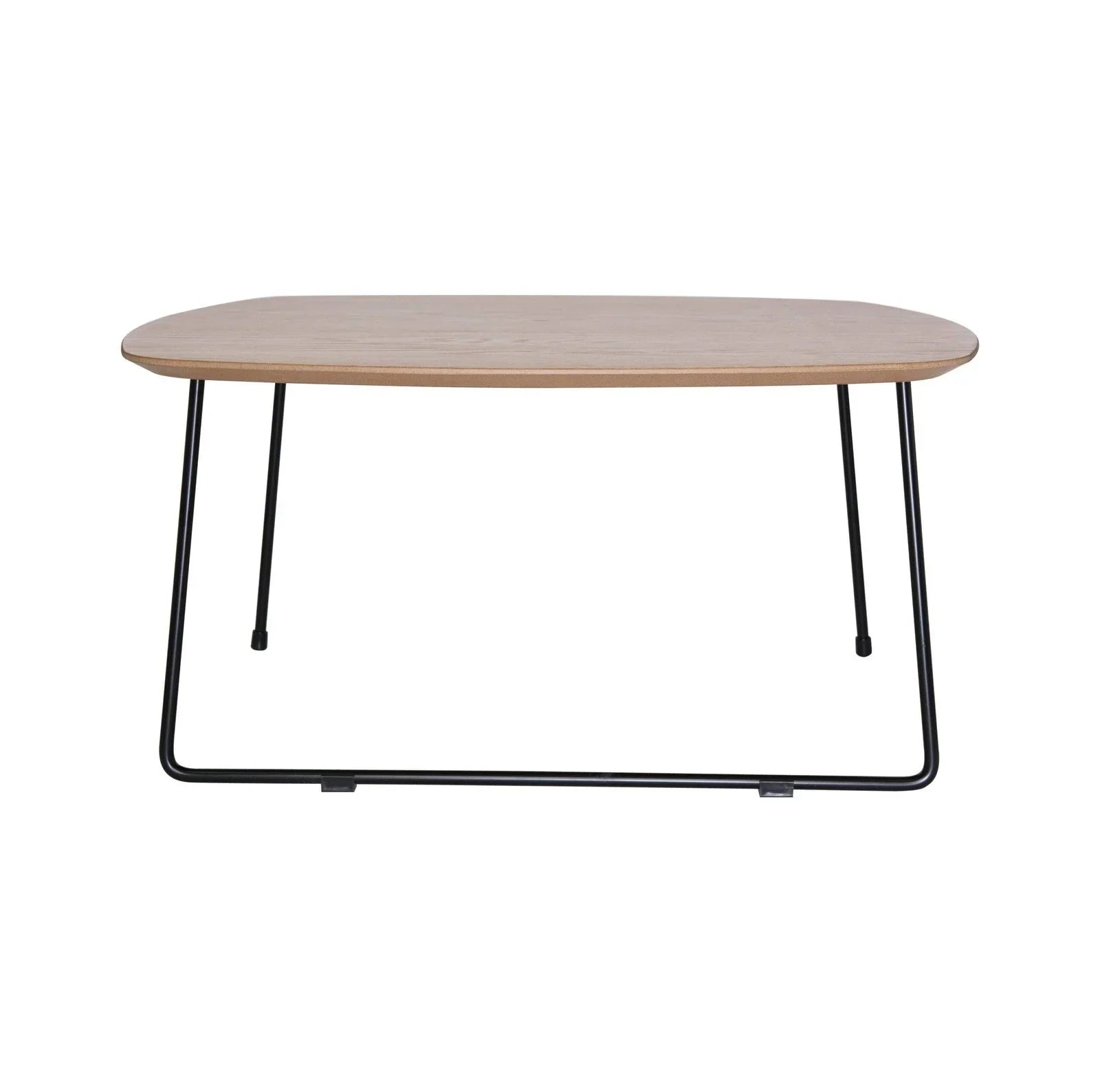 Pemborke Square Coffee Table with Oak Wood Table Top and Iron Frame - Elax Furniture