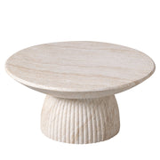 Quarry Round Coffee Table in Fiberstone With Pedestal Base