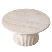 Quarry Round Coffee Table in Fiberstone With Pedestal Base