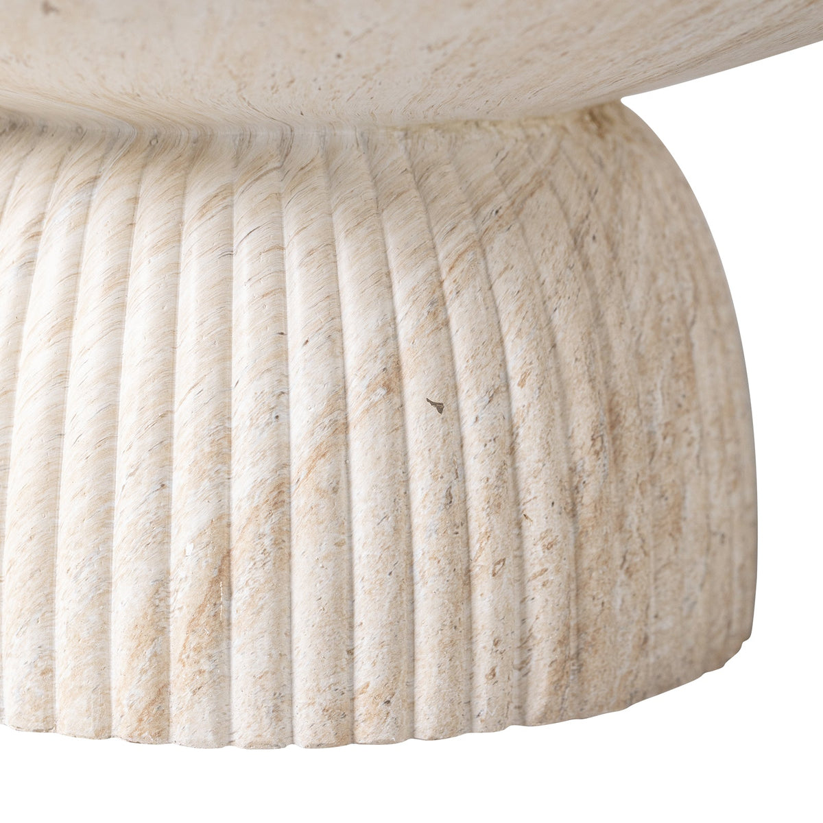 Quarry Round Coffee Table in Fiberstone With Pedestal Base