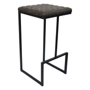 Quincy Quilted Stitched Leather Bar Stools With Metal Frame - Elax Furniture