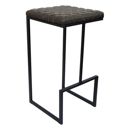 Quincy Quilted Stitched Leather Bar Stools With Metal Frame - Elax Furniture