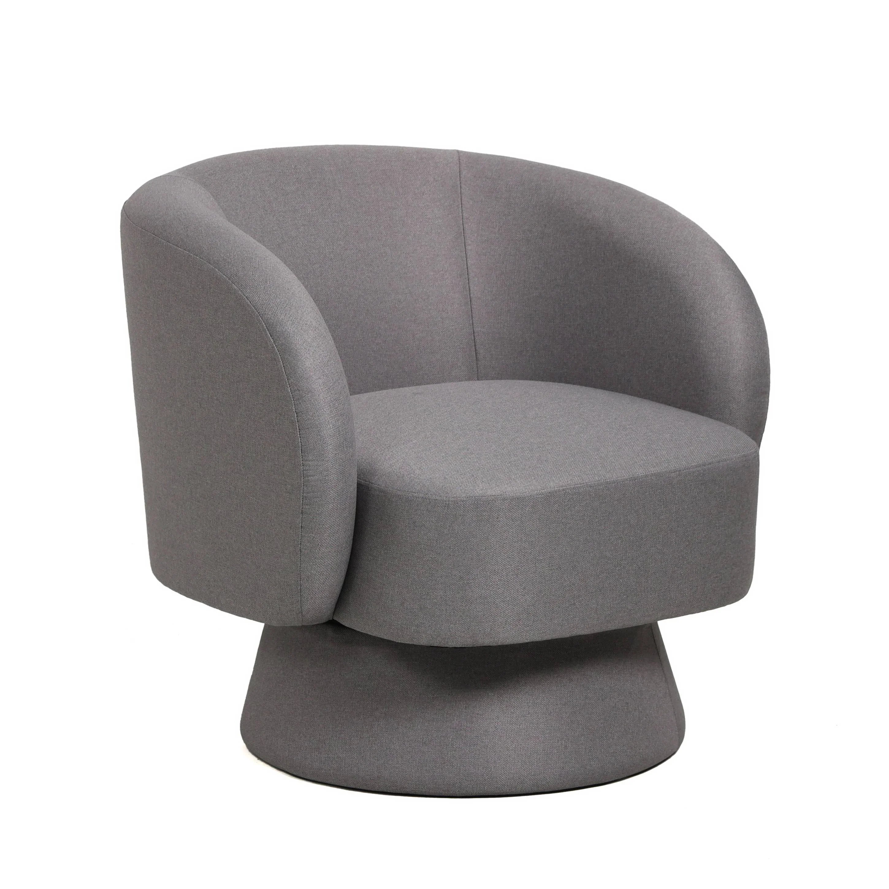 Raze Accent Chair Upholstered in Boucle/Linen/Velvet Armchair with Removable Round Base - Elax Furniture