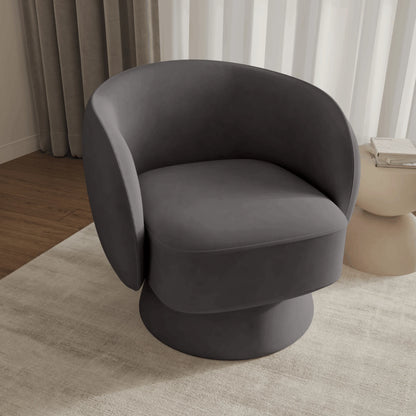 Raze Accent Chair Upholstered in Boucle/Linen/Velvet Armchair with Removable Round Base - Elax Furniture