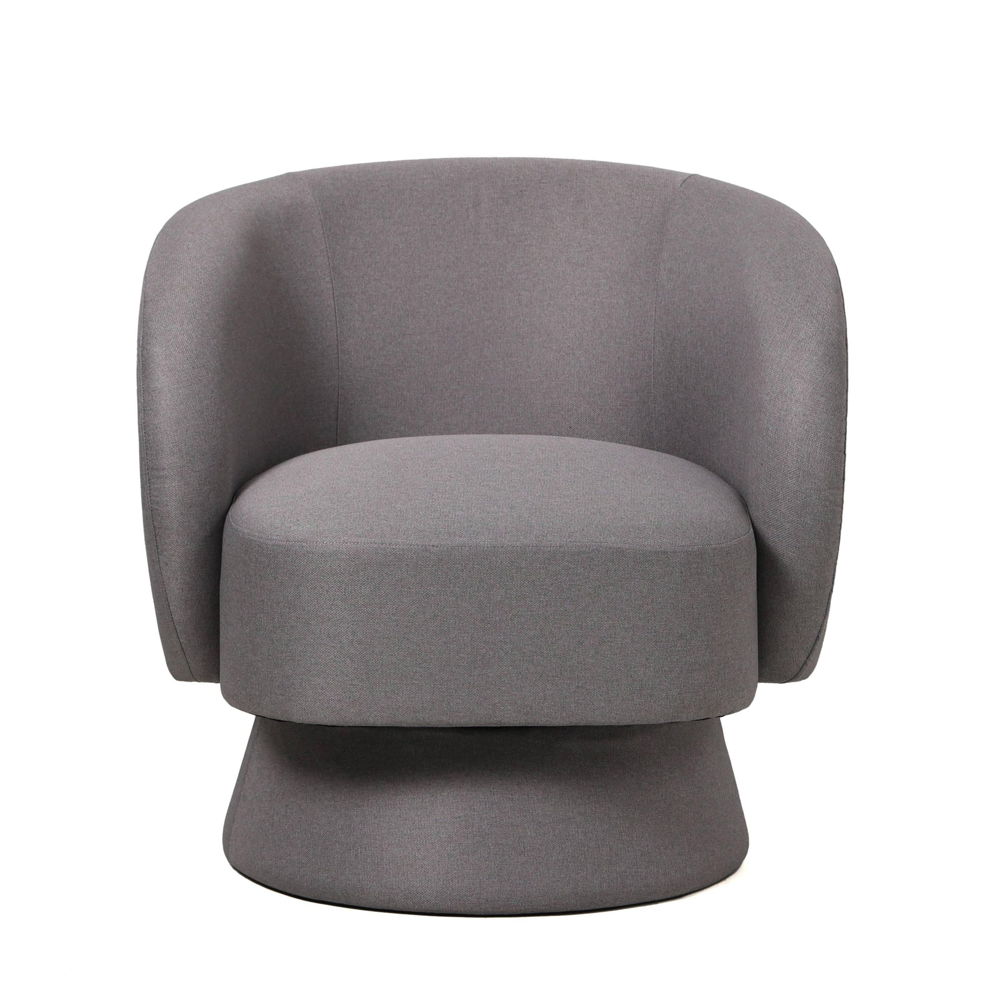 Raze Accent Chair Upholstered in Boucle/Linen/Velvet Armchair with Removable Round Base - Elax Furniture