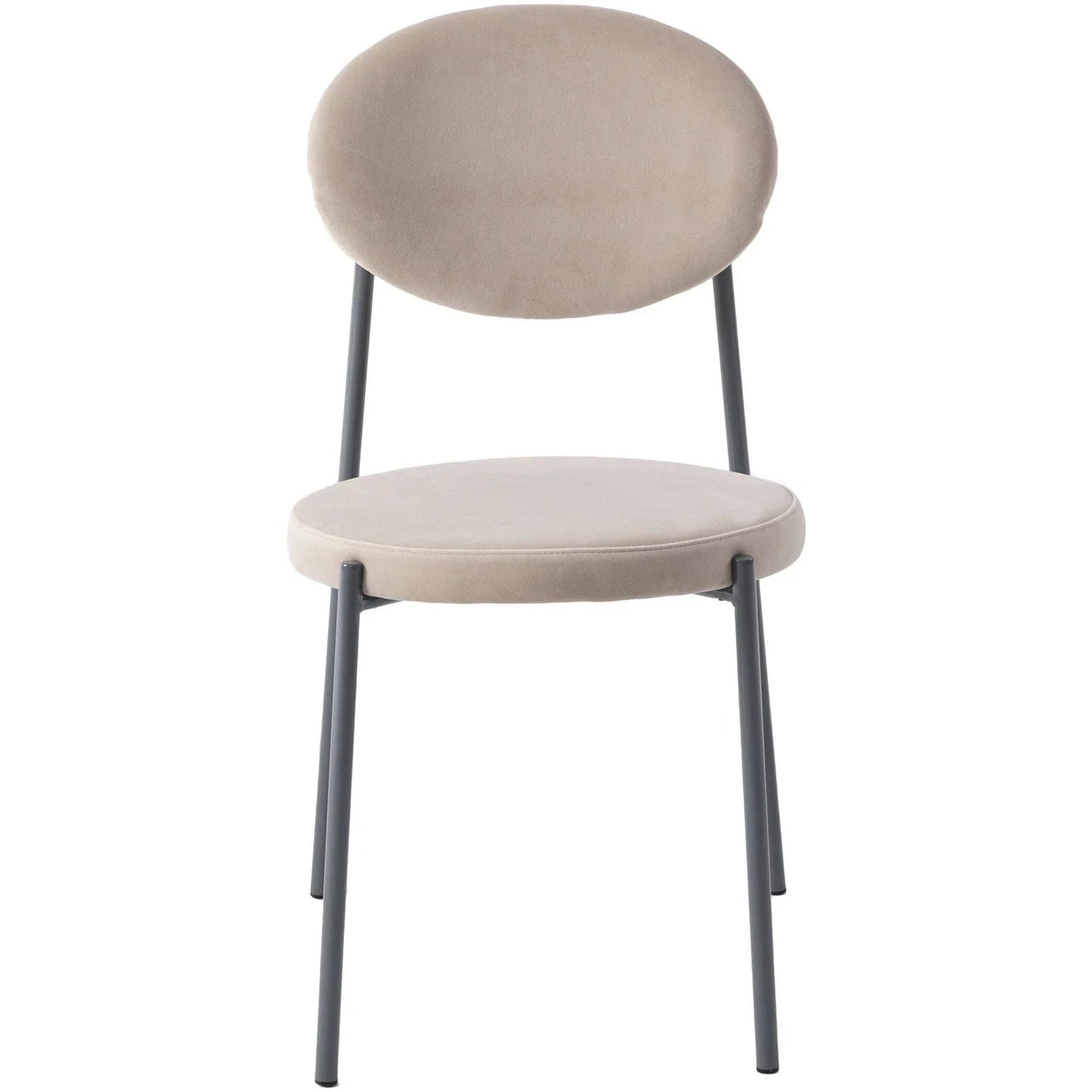 Euston Modern Velvet Dining Side Chair with Powder Coated Grey Steel Frame, Set of 2 - Elax Furniture