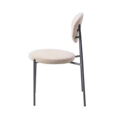 Euston Modern Velvet Dining Side Chair with Powder Coated Grey Steel Frame, Set of 2 - Elax Furniture