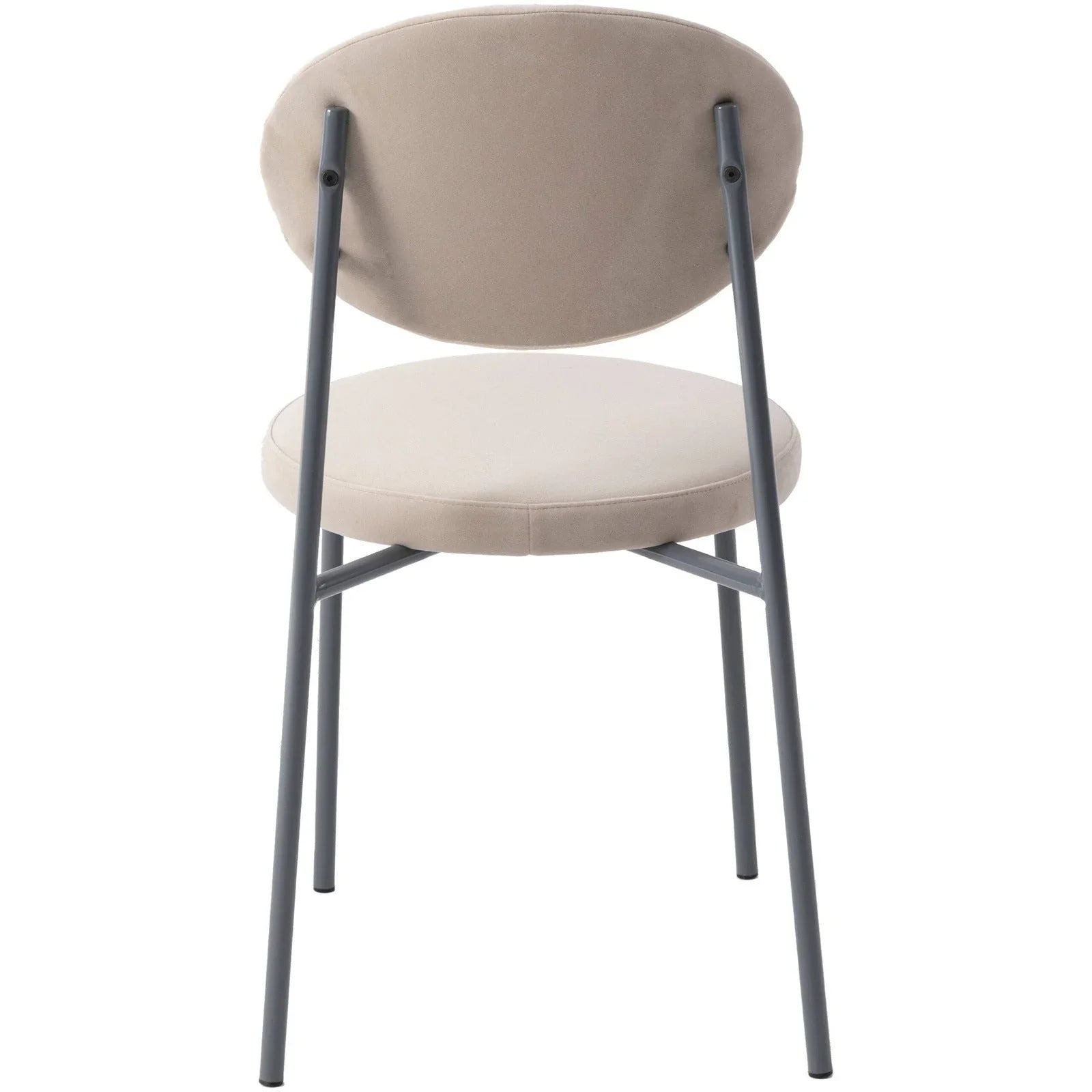 Euston Modern Velvet Dining Side Chair with Powder Coated Grey Steel Frame, Set of 2 - Elax Furniture