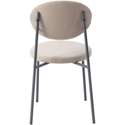Euston Modern Velvet Dining Side Chair with Powder Coated Grey Steel Frame, Set of 2 - Elax Furniture