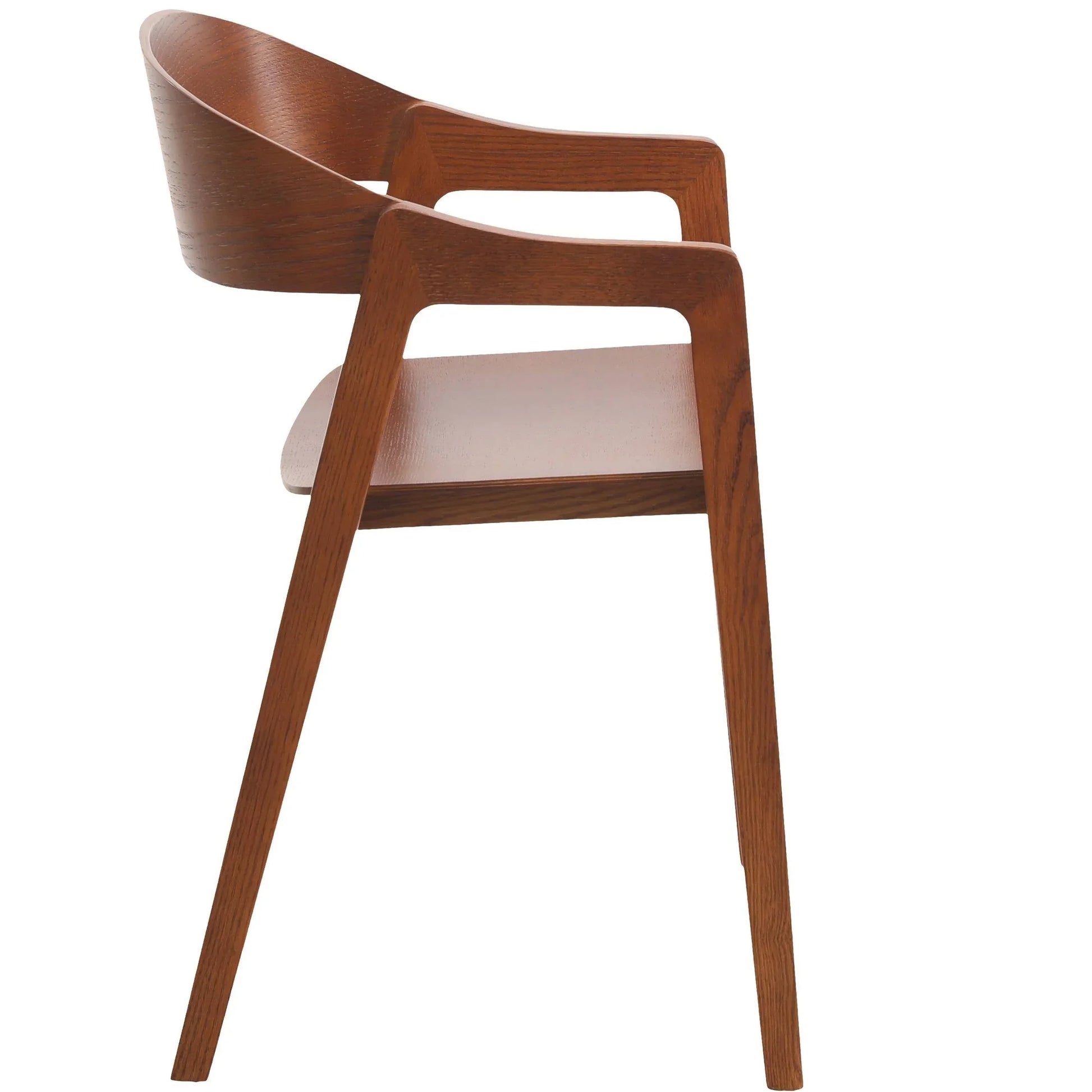 Rivo Dining Chairs in Sturdy Oak Wood with Open Back Design and Armrests Set of 2 - Elax Furniture