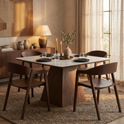 Rivo Dining Chairs in Sturdy Oak Wood with Open Back Design and Armrests