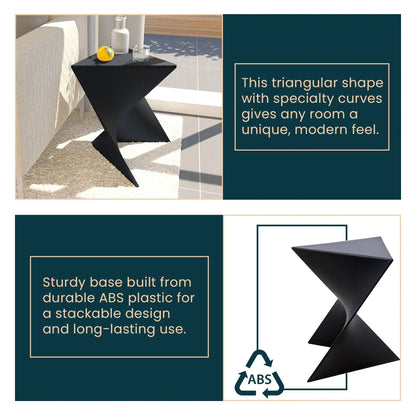 Randolph Triangular Accent Side Table in ABS/PC Plastic - Elax Furniture