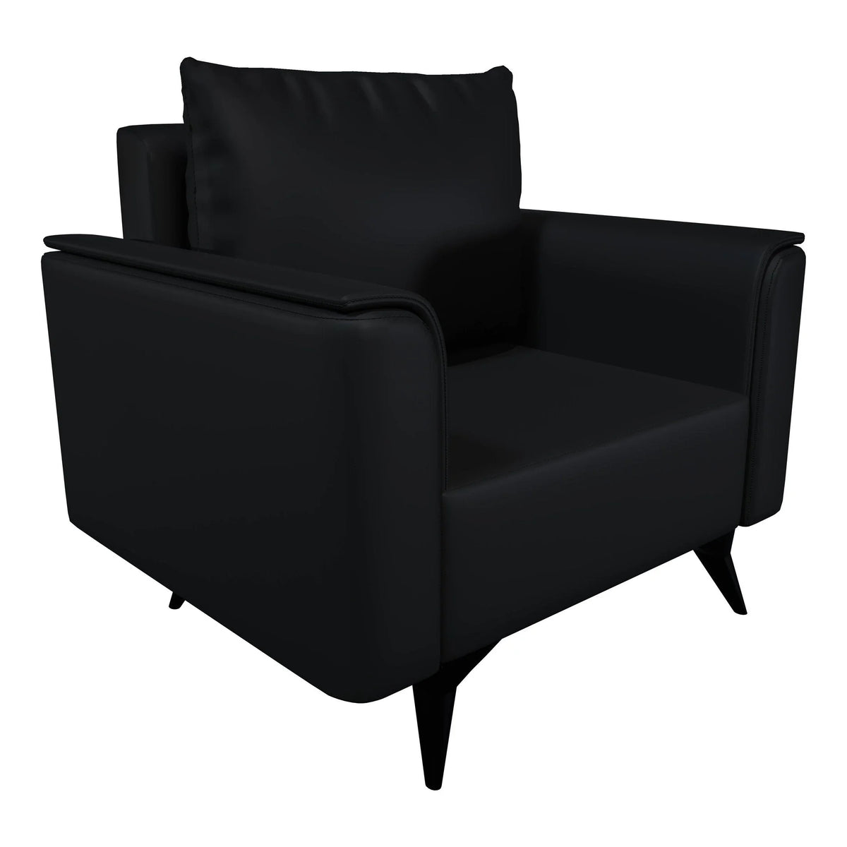 Rusk Leather Single-Seater Sofa with Stainless Steel Legs and Removable Cushions - Elax Furniture