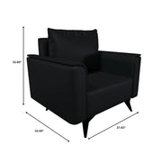 Rusk Leather Single-Seater Sofa with Stainless Steel Legs and Removable Cushions - Elax Furniture