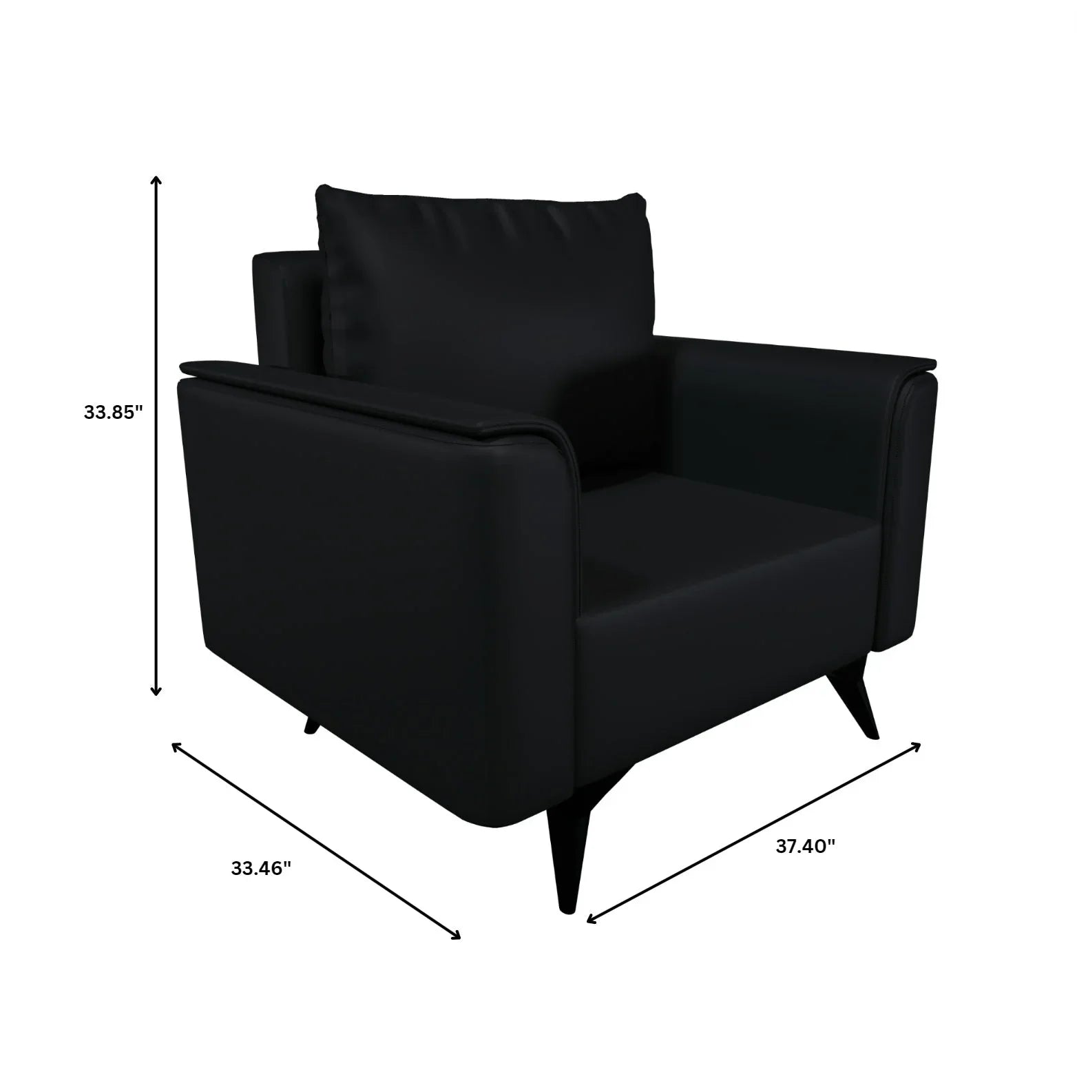 Rusk Leather Single-Seater Sofa with Stainless Steel Legs and Removable Cushions - Elax Furniture