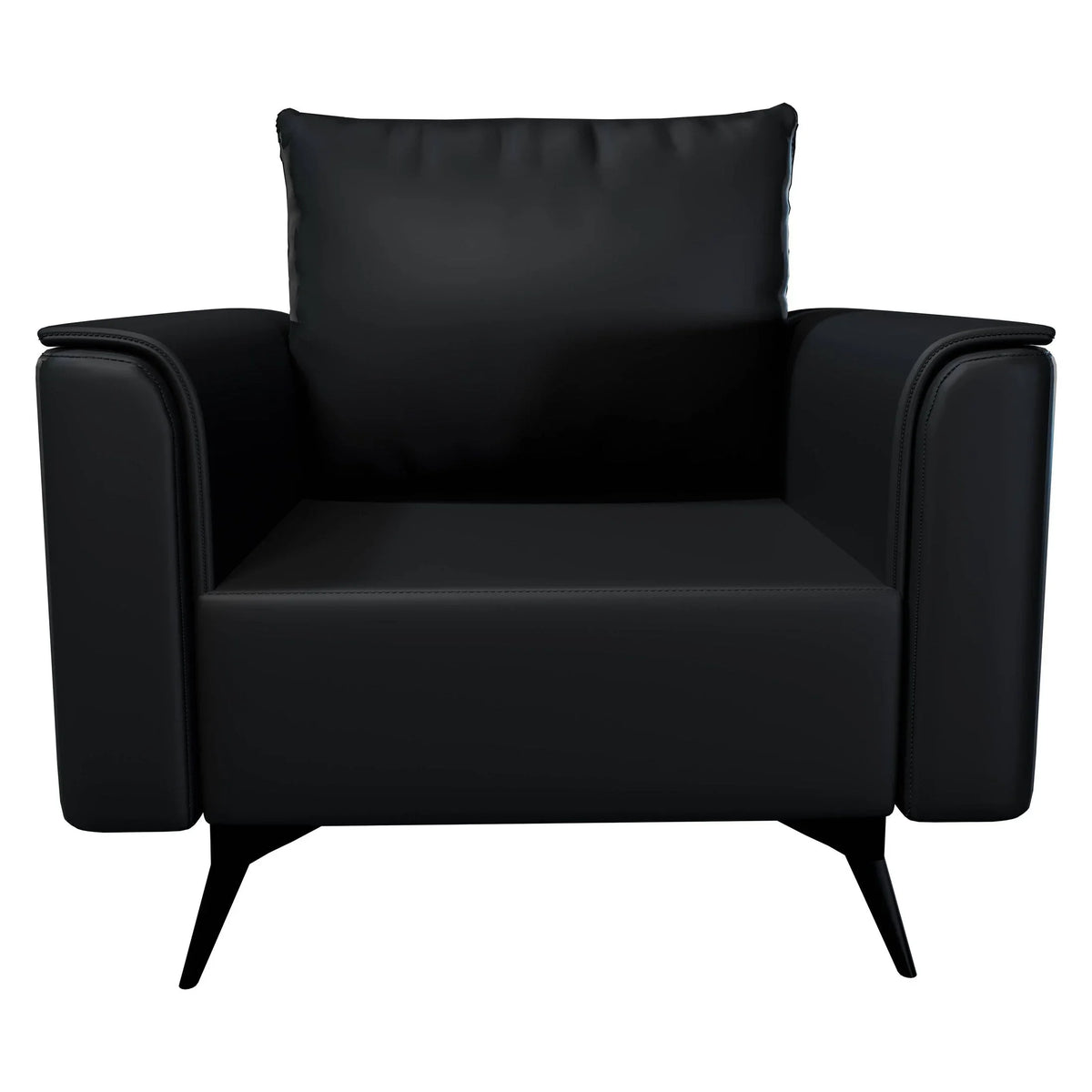 Rusk Leather Single-Seater Sofa with Stainless Steel Legs and Removable Cushions - Elax Furniture