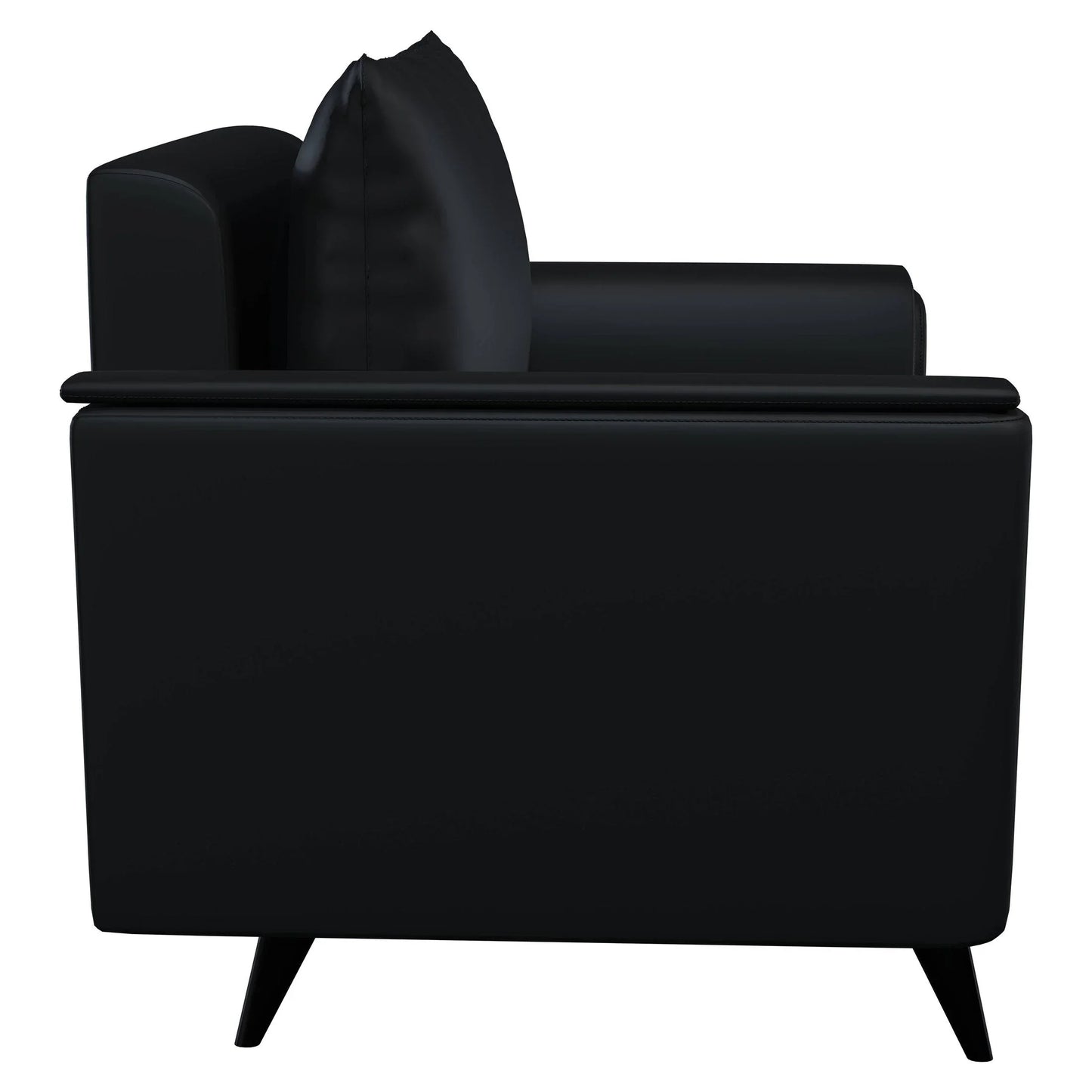 Rusk Leather Single-Seater Sofa with Stainless Steel Legs and Removable Cushions - Elax Furniture