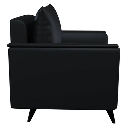 Rusk Leather Single-Seater Sofa with Stainless Steel Legs and Removable Cushions - Elax Furniture