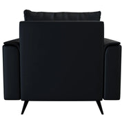 Rusk Leather Single-Seater Sofa with Stainless Steel Legs and Removable Cushions - Elax Furniture