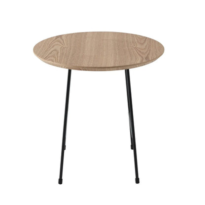 Rossmore Round Side Table with MDF Wood Tabletop in Black Steel - Elax Furniture