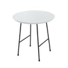 Rossmore Round Side Table with MDF Wood Tabletop in Black Steel