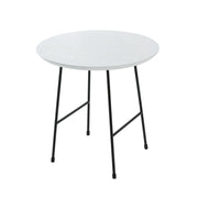 Rossmore Round Side Table with MDF Wood Tabletop in Black Steel - Elax Furniture