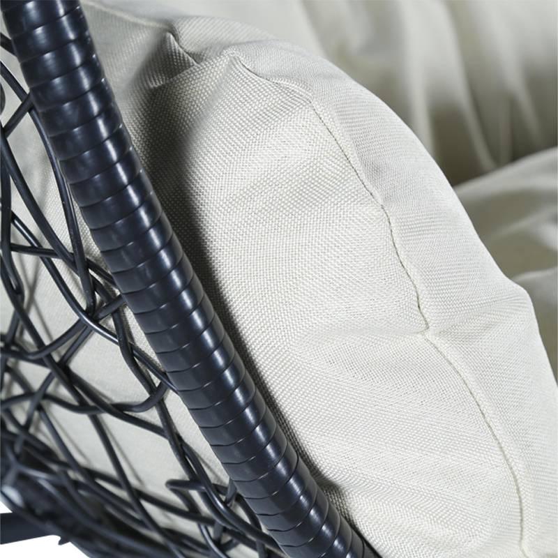 Recluse Two-Person Seater Hanging Swing Chair with Teardrop Design in Black Frame - Elax Furniture