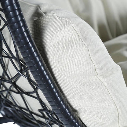 Recluse Two-Person Seater Hanging Swing Chair with Teardrop Design in Black Frame - Elax Furniture