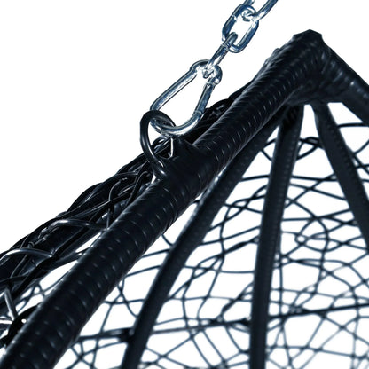 Recluse Two-Person Seater Hanging Swing Chair with Teardrop Design in Black Frame - Elax Furniture