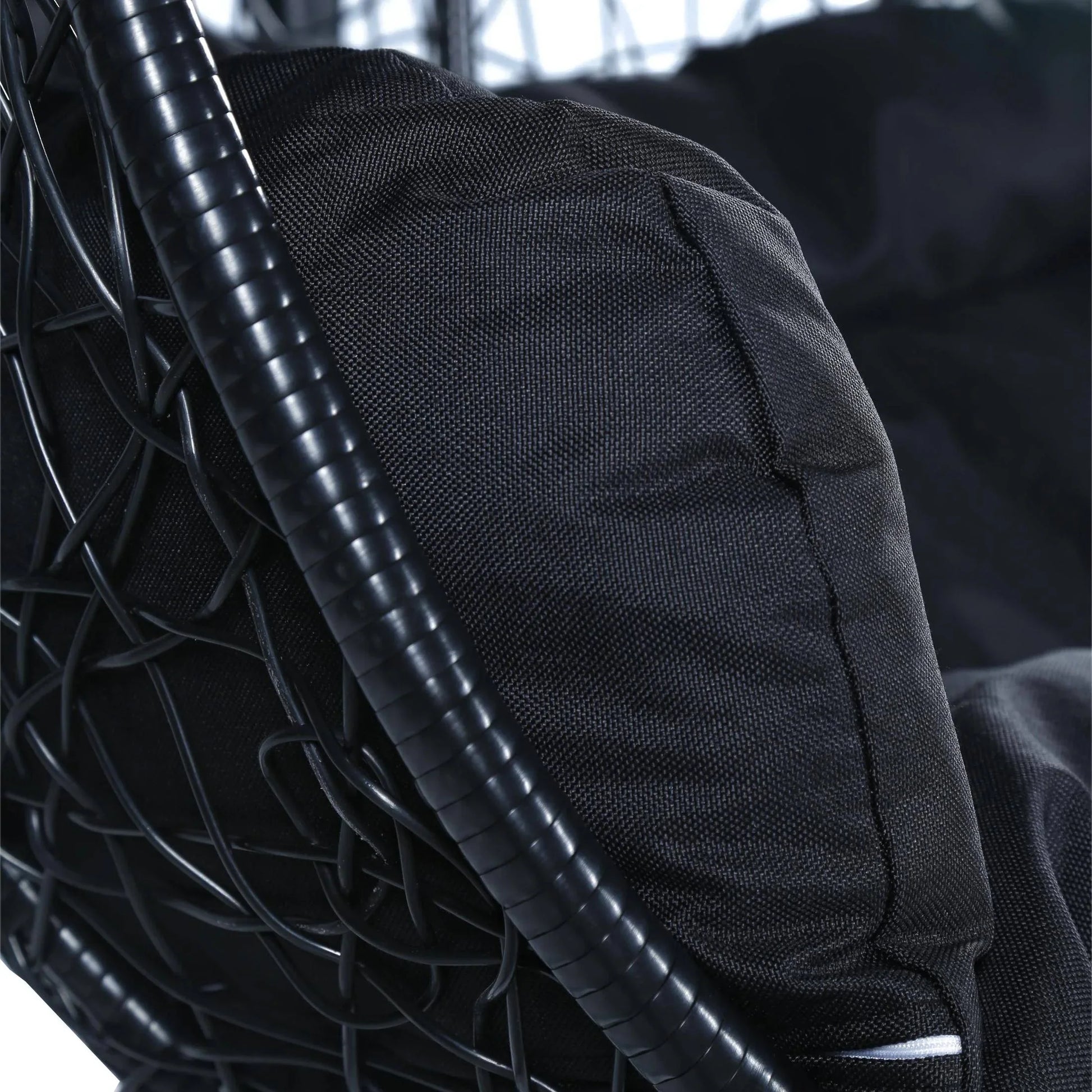 Recluse Two-Person Seater Hanging Swing Chair with Teardrop Design in Black Frame - Elax Furniture