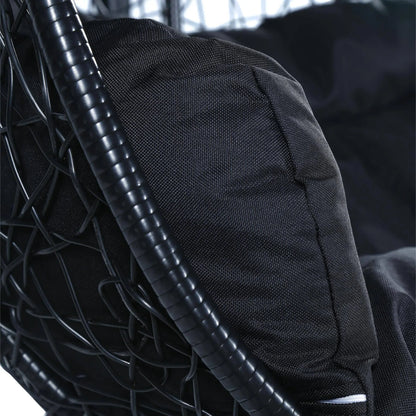 Recluse Two-Person Seater Hanging Swing Chair with Teardrop Design in Black Frame - Elax Furniture