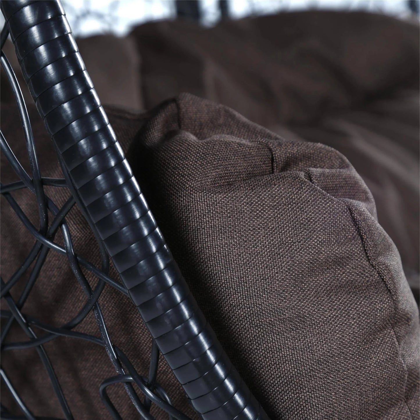 Recluse Two-Person Seater Hanging Swing Chair with Teardrop Design in Black Frame - Elax Furniture