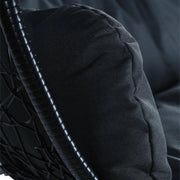 Recluse Two-Person Seater Hanging Swing Chair with Teardrop Design in Black Frame - Elax Furniture
