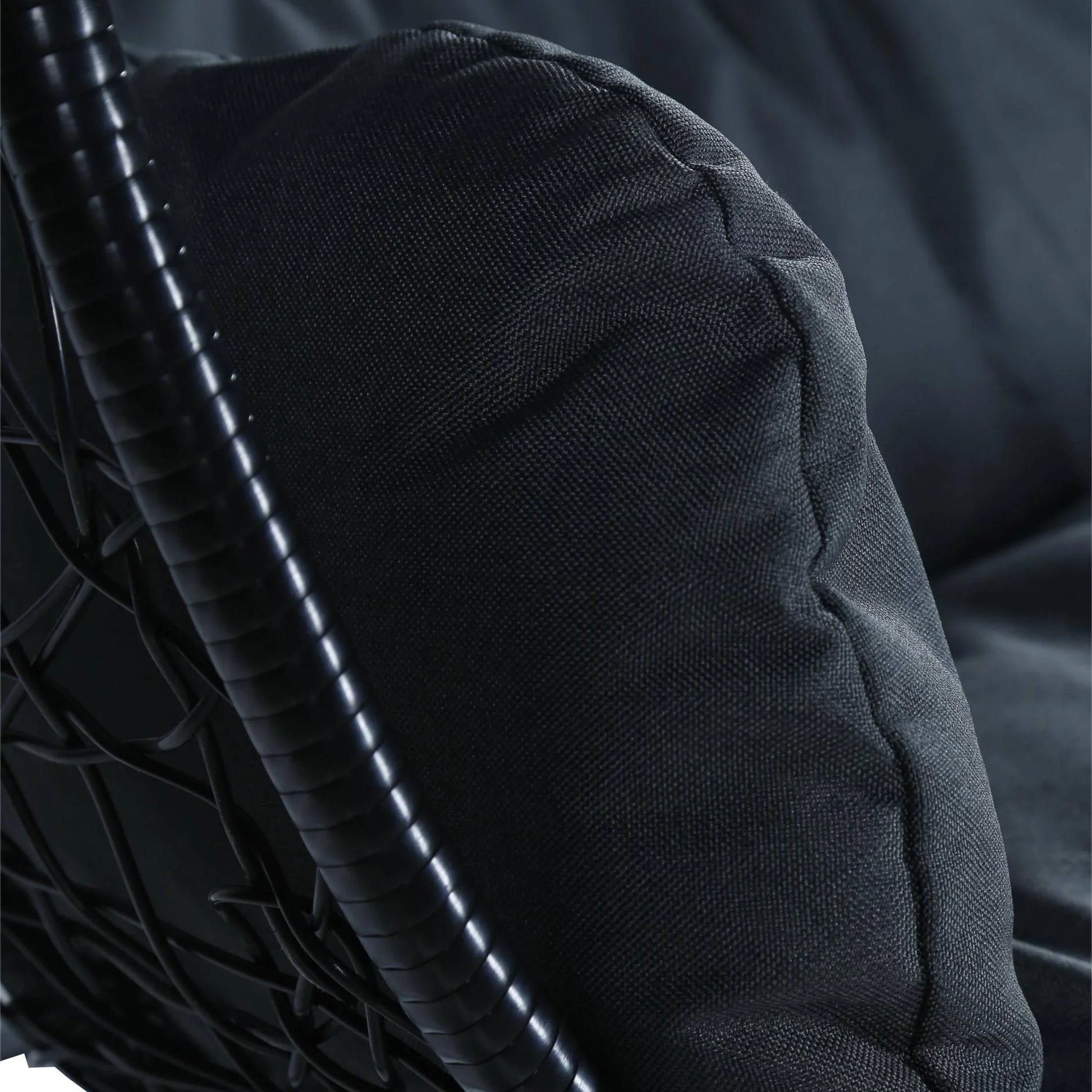 Recluse Two-Person Seater Hanging Swing Chair with Teardrop Design in Black Frame - Elax Furniture