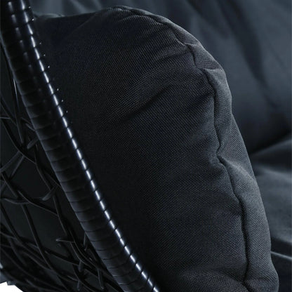 Recluse Two-Person Seater Hanging Swing Chair with Teardrop Design in Black Frame - Elax Furniture