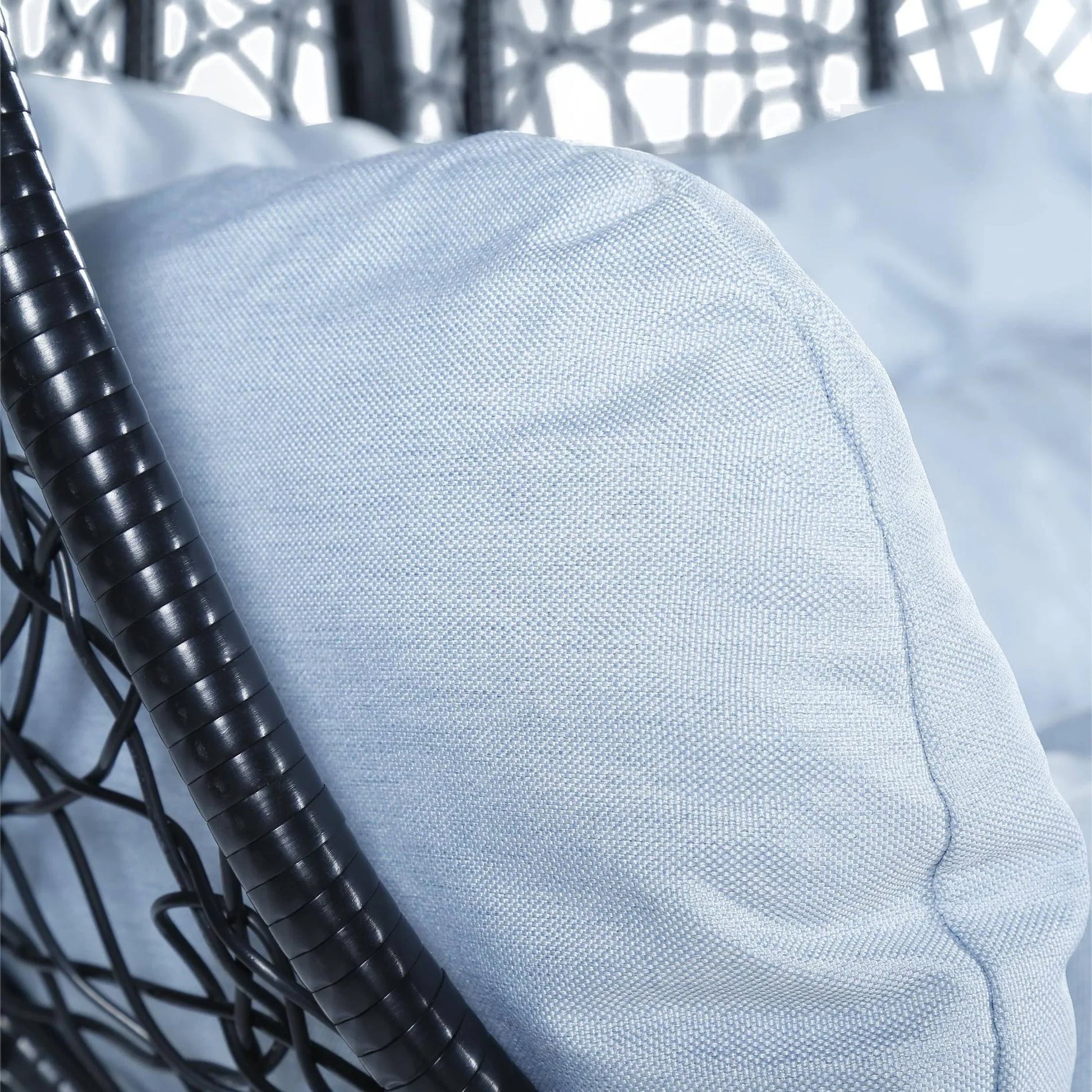 Recluse Two-Person Seater Hanging Swing Chair with Teardrop Design in Black Frame - Elax Furniture