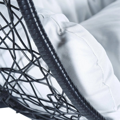 Recluse Two-Person Seater Hanging Swing Chair with Teardrop Design in Black Frame - Elax Furniture