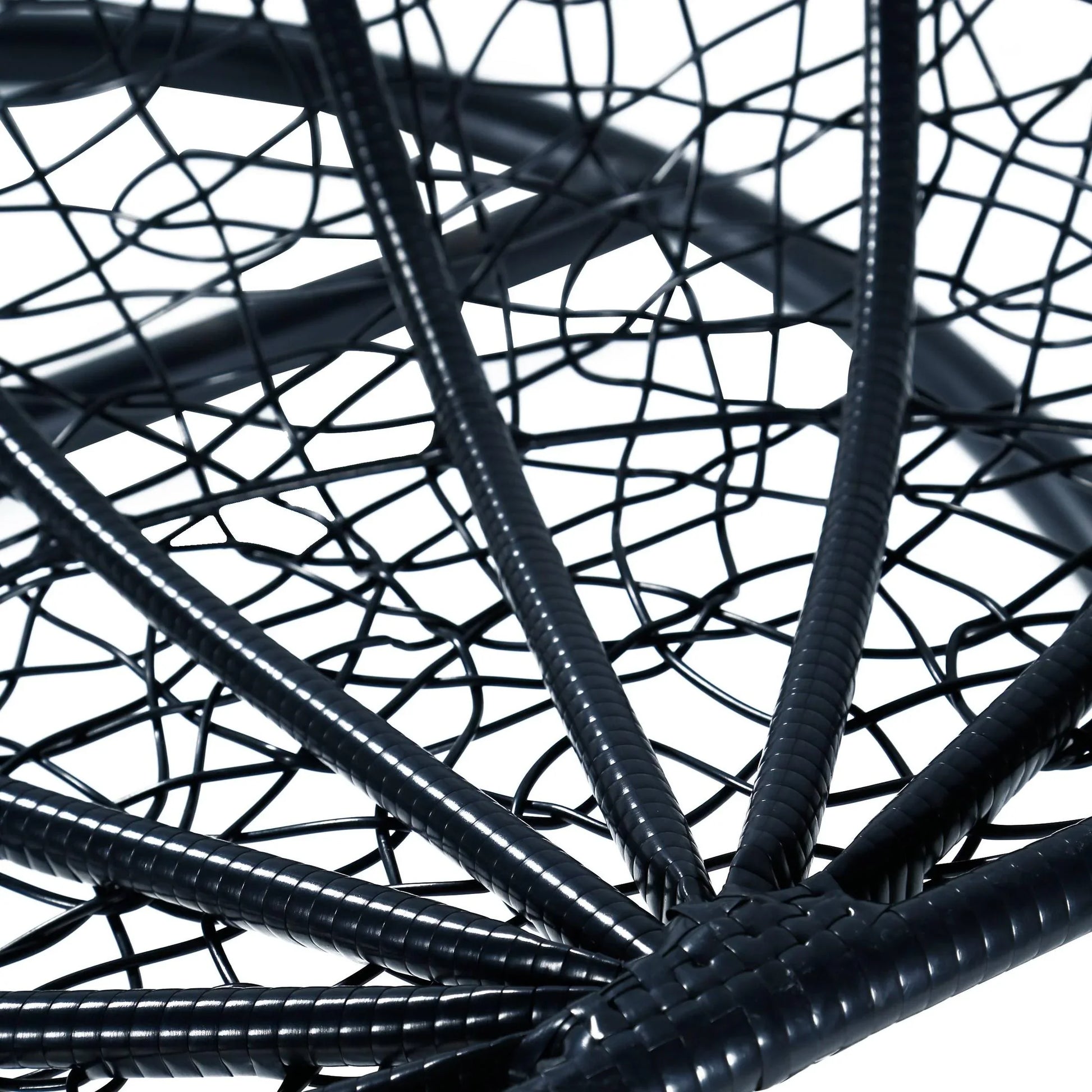 Recluse Two-Person Seater Hanging Swing Chair with Teardrop Design in Black Frame - Elax Furniture