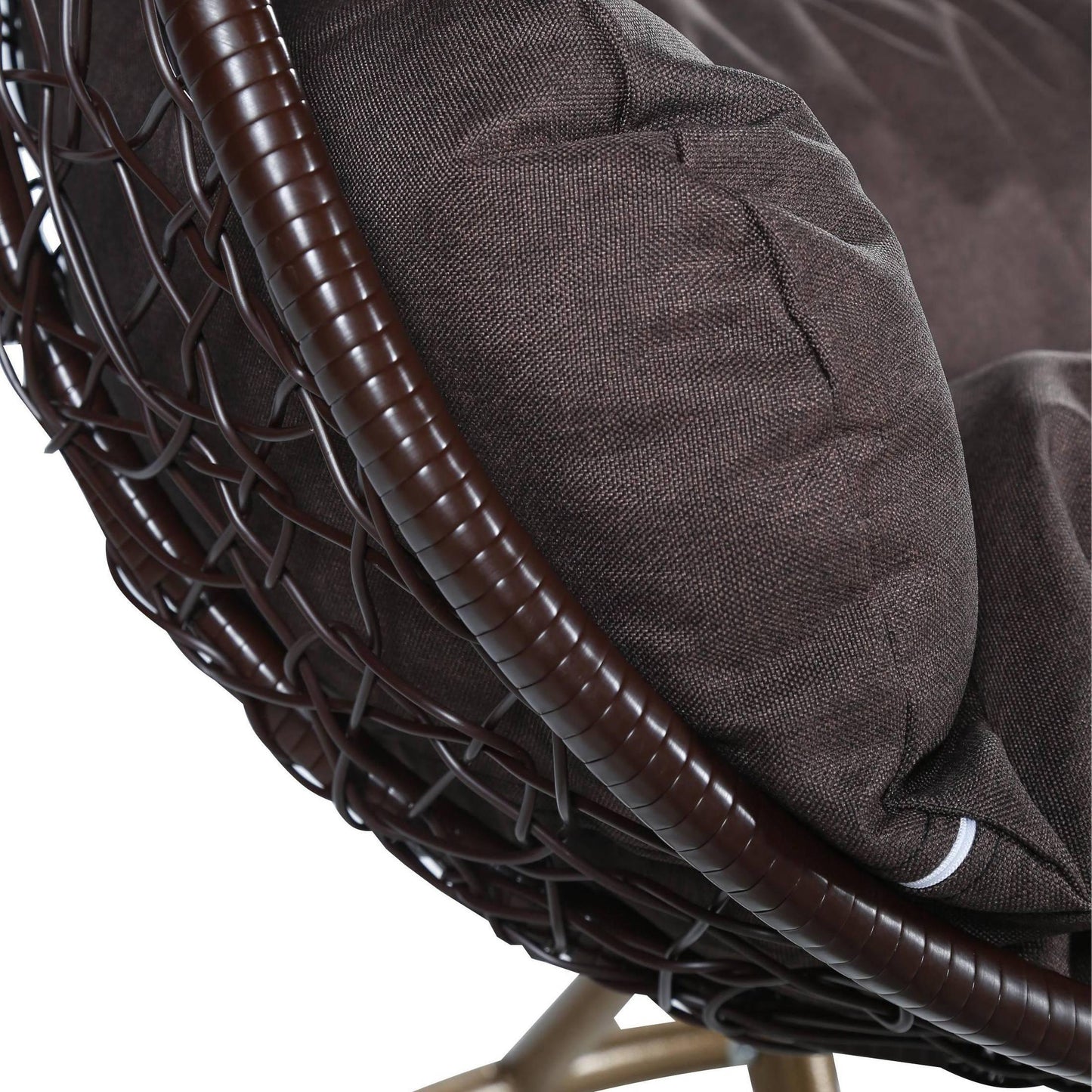 Recluse Two-Person Seater Hanging Swing Chair with Teardrop Design in Brown Frame - Elax Furniture